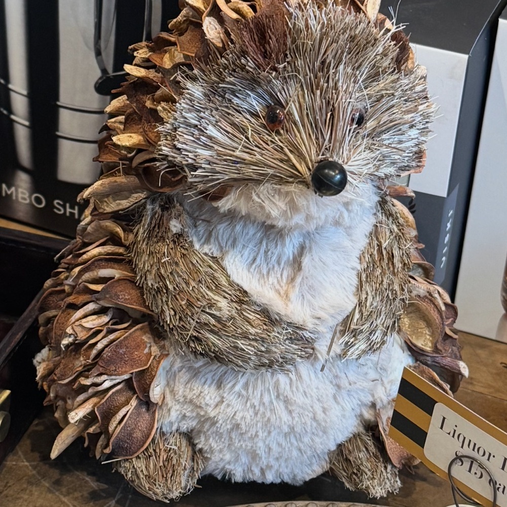 ISO- Charming Brown and White Hedgehog Figurine